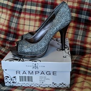 Rampage Gracee Sparkle Peep Toe